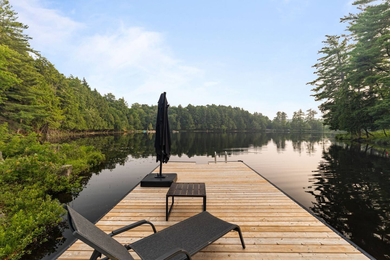 Muskoka dock at sunset